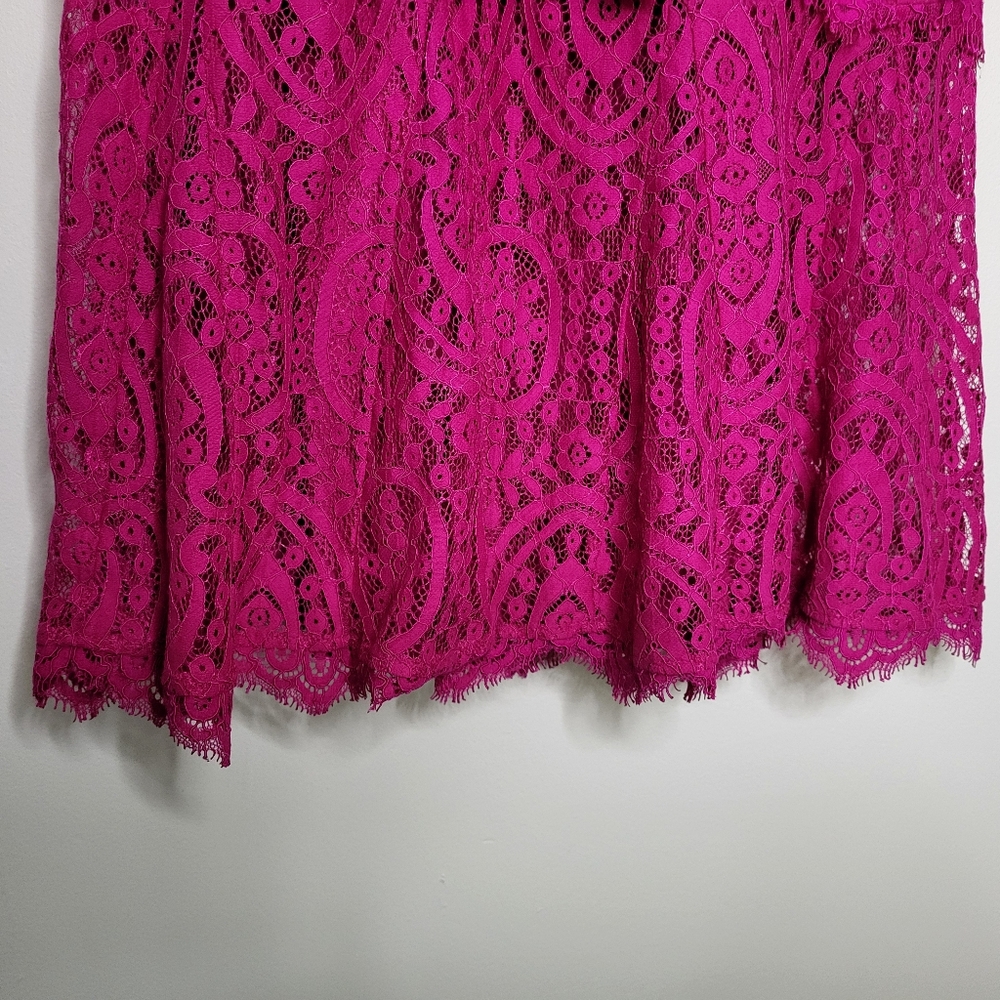 Free People Size S Heart In Two Orchid Fuisha Crochet Lace Mini Dress MRP $108 - Picture 5 of 12